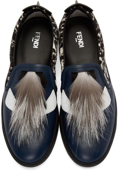 fendi slip on sneakers with fur